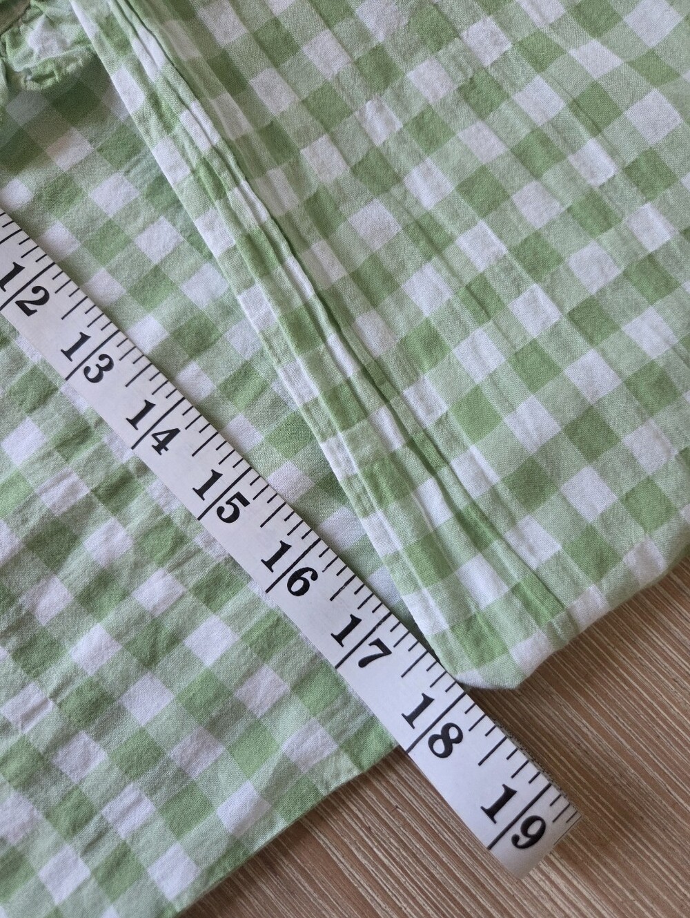 J. Crew Classic Fit Ruffle Popover Green Gingham Blouse Womens Size 00 - Picture 5 of 8